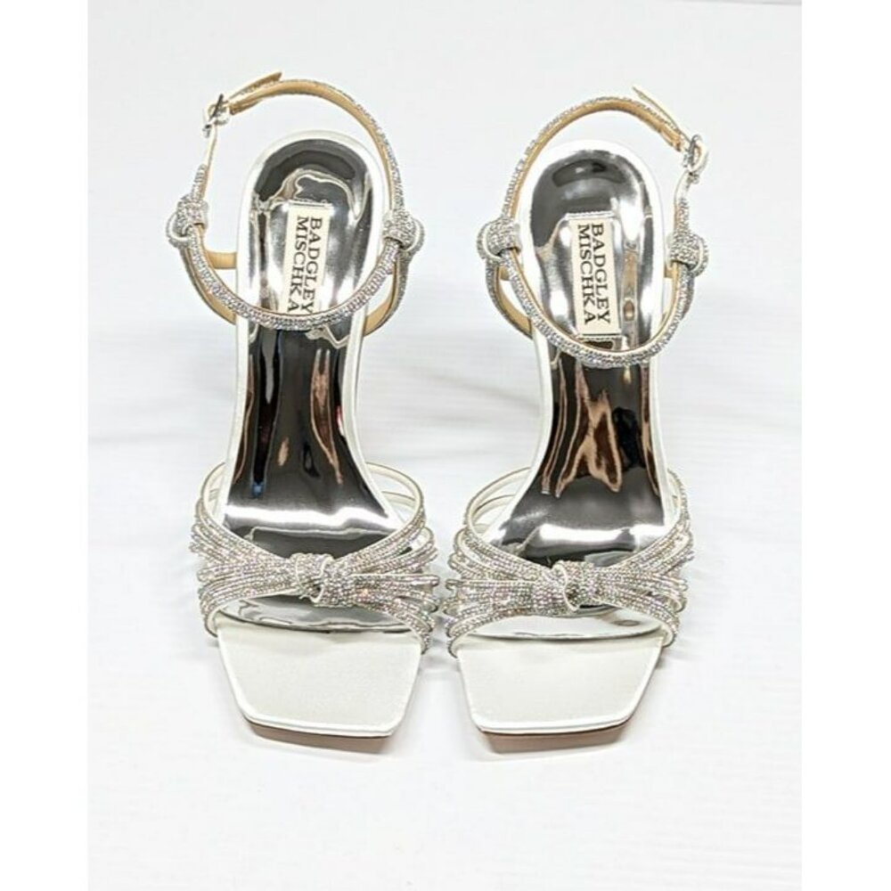 Badgley Mischka Women's Estella Crystal Knot Cocktail Sandals Size 7.5 MSRP $255