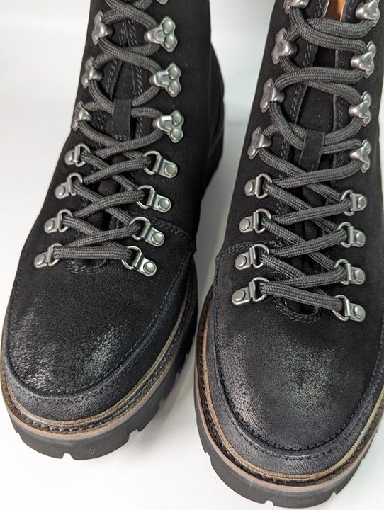 Gentle Souls Men's Donovan Black Lug Hiker Boots Size 11.5 M (MSRP $325)