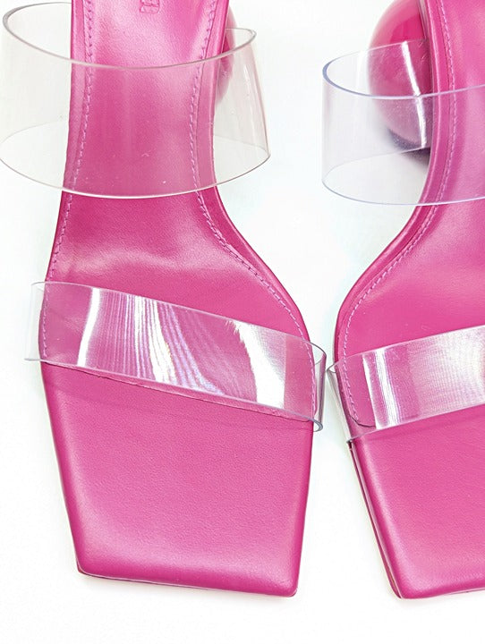 Cult Gaia Women's Nhu Round Heel Square Toe Sandals Bloom Size 37.5 (MSRP $458)
