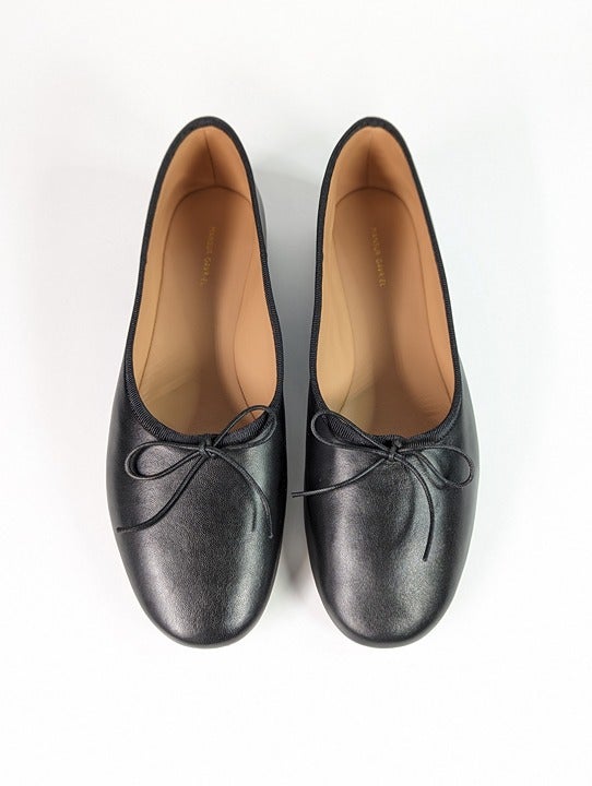 Mansur Gavriel Women's Dream Black Leather Ballerina Flats Size 37 (MSRP $395)