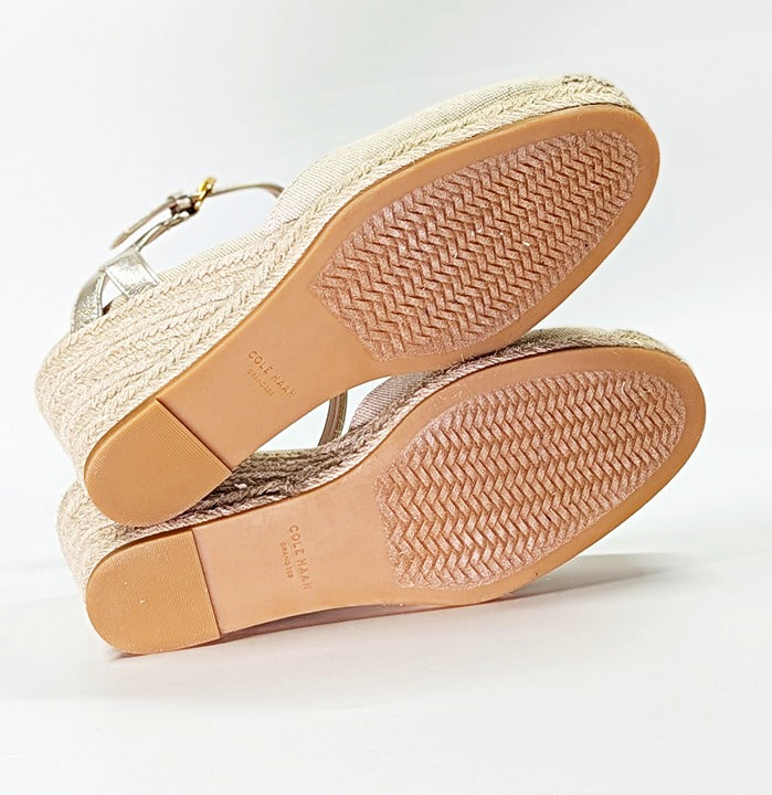 Cole Haan Cloudfeel Women's Espadrille Wedge Heels Linen Size 8.5 (MSRP $160)