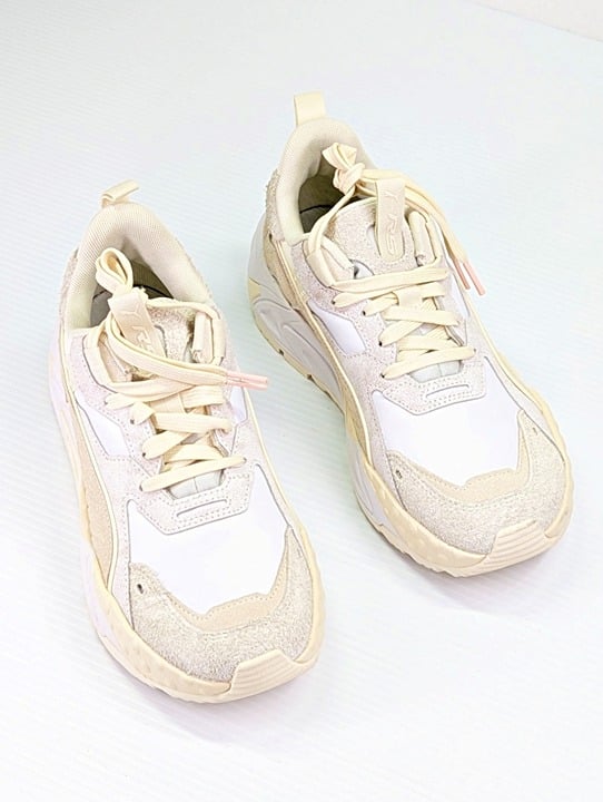Puma Women's RS Track Trifted Low Top Sneakers White & Ivory Size 8.5 MSRP $120