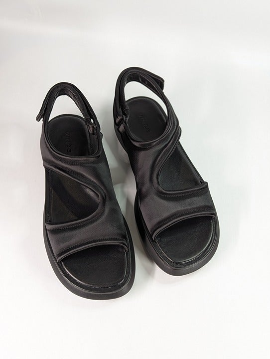 Vince Women's Fresca Black Strappy Slingback Sport Sandals Size 7 (MSRP $285)