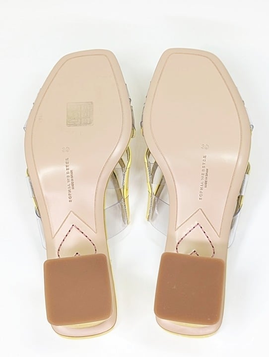 Sophia Webster Women's Havanna Low Heel Mule Sandals Lemon Size 39 (MSRP $650)