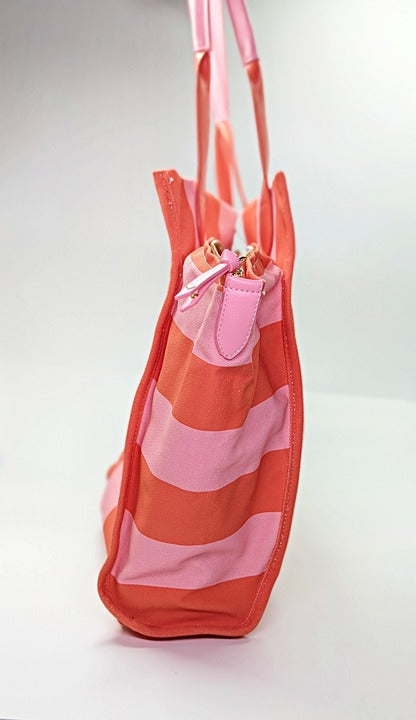 On 34th Cynthiah Extra Large Canvas Shoulder Tote Bag Pink Stripe (MSRP $90)