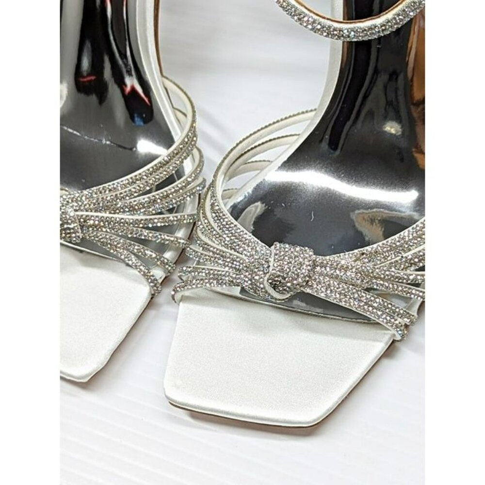 Badgley Mischka Women's Estella Crystal Knot Cocktail Sandals Size 7.5 MSRP $255