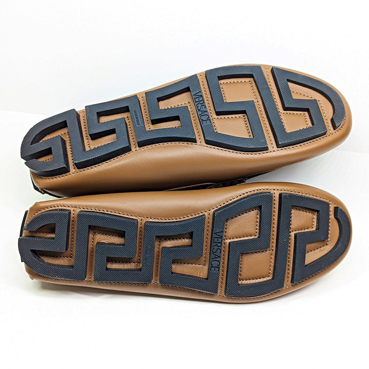 Versace Men's Medusa Coin Biggie Leather Slip On Penny Drivers Size 43 MSRP $775