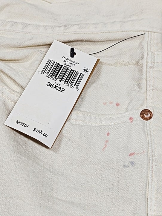 Polo Ralph Lauren Men's Sullivan Slim Distressed Jean White Size 36 (MSRP $198)