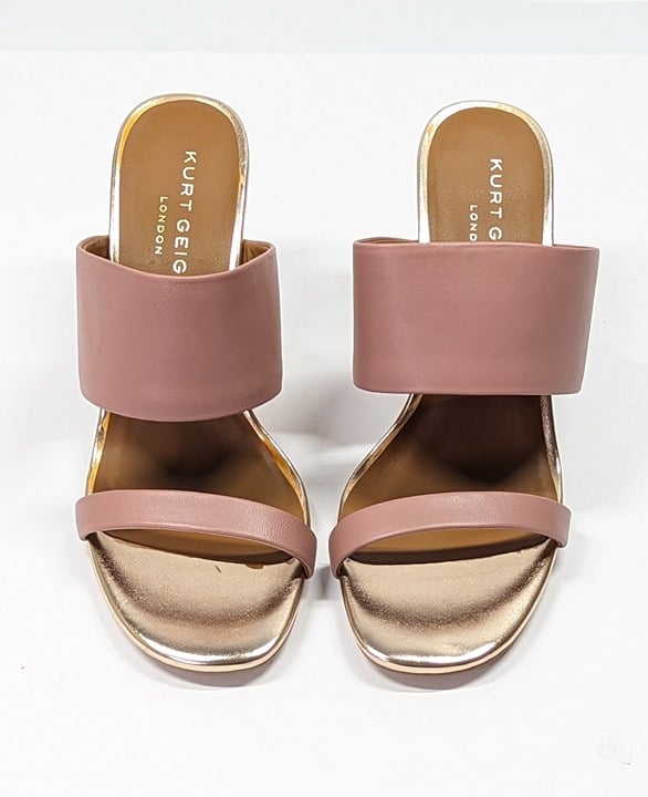 Kurt Geiger London Women's Charing Wedge Sandals Pale Pink Size 39 (MSRP $185)