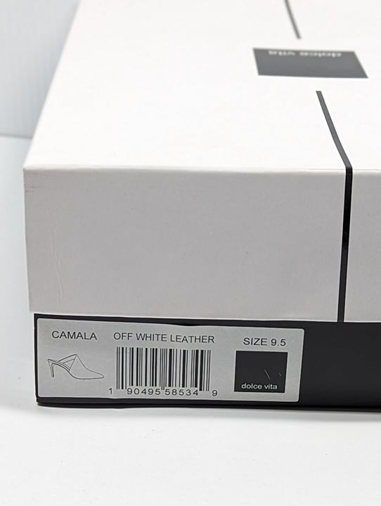 Dolce Vita Women's Camala White Leather High-Heel Mules Size 9.5 (MSRP $150)