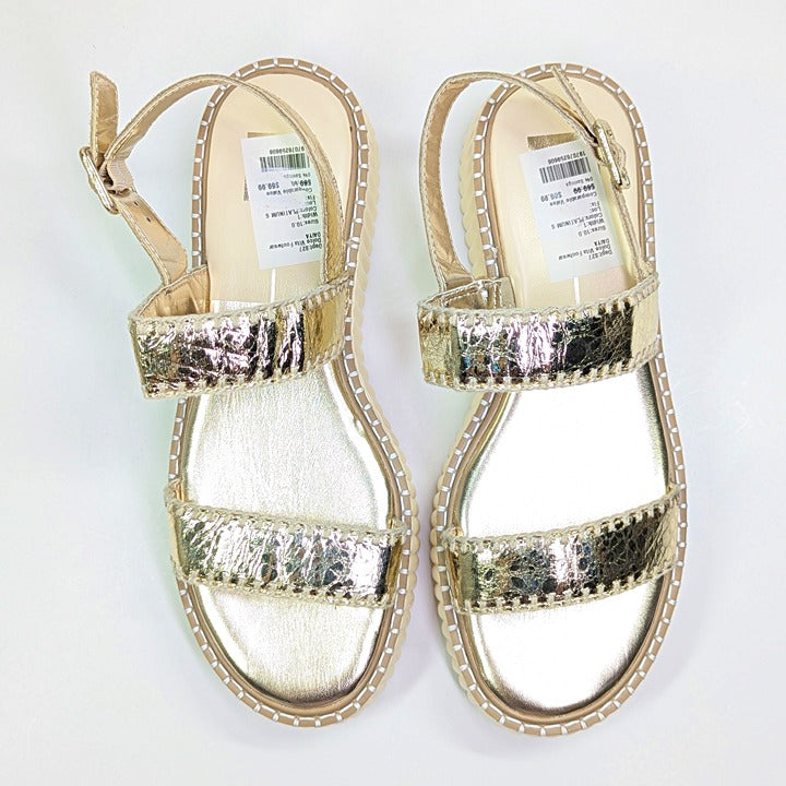 Dolce Vita Daiya Women's Metallic Platinum Platform Sandal Size 10 (MSRP $130)