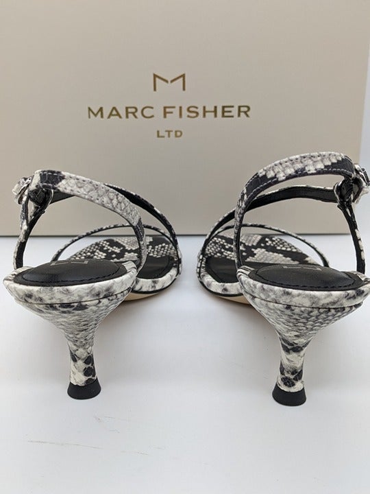 Marc Fisher LTD Women's Gove 2 Leather Snake Print Dress Sandals Size 7 M