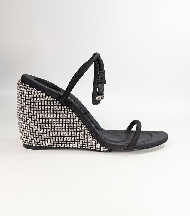 Alexander Wang Women's Dahlia Crystal Embellished Wedge Sandal Size 38 MSRP $850
