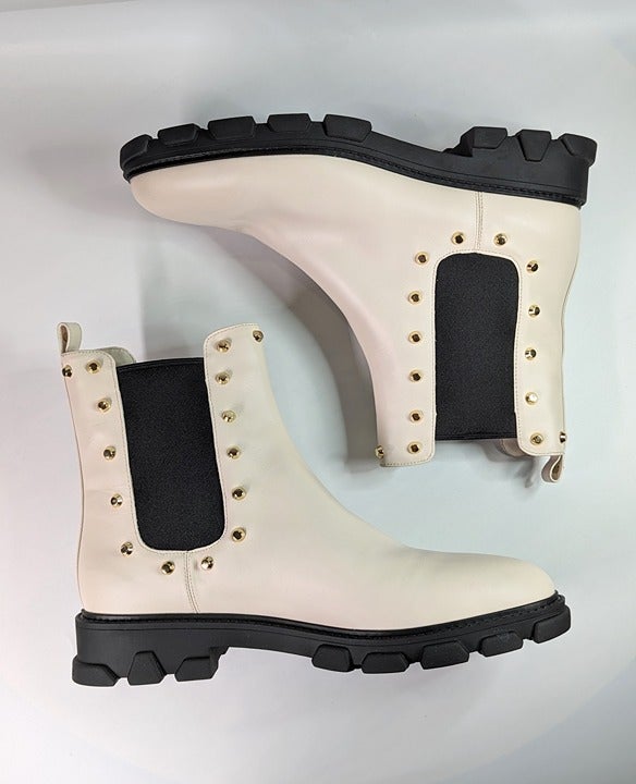 Michael Kors Women's Ridley Cream Studded Chelsea Booties Size 11 (MSRP $225)