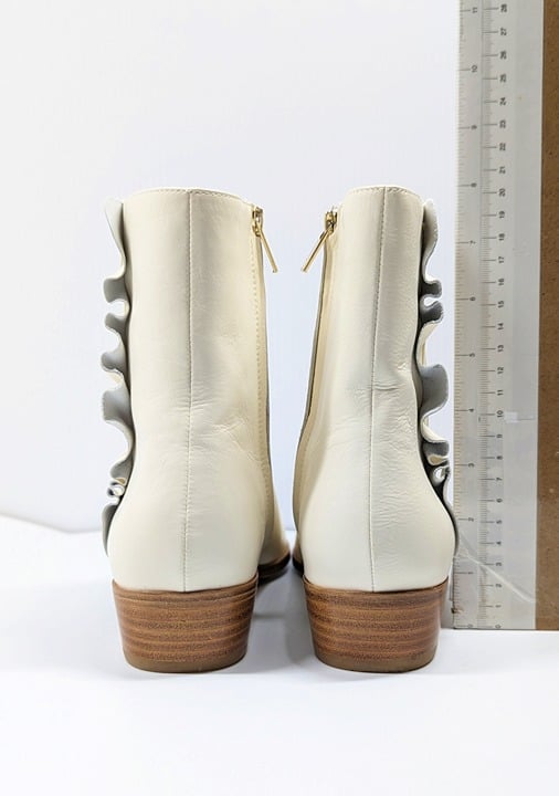 Joie Women's Laleh Ruffle Shell Leather Ankle Booties Size 39.5 EU (MSRP $368)