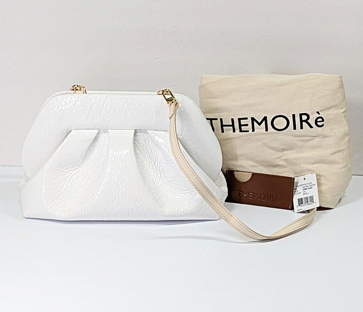 THEMOIRe Tia Pinatex Fabric Clutch Bag Detachable Strap (MSRP $475)