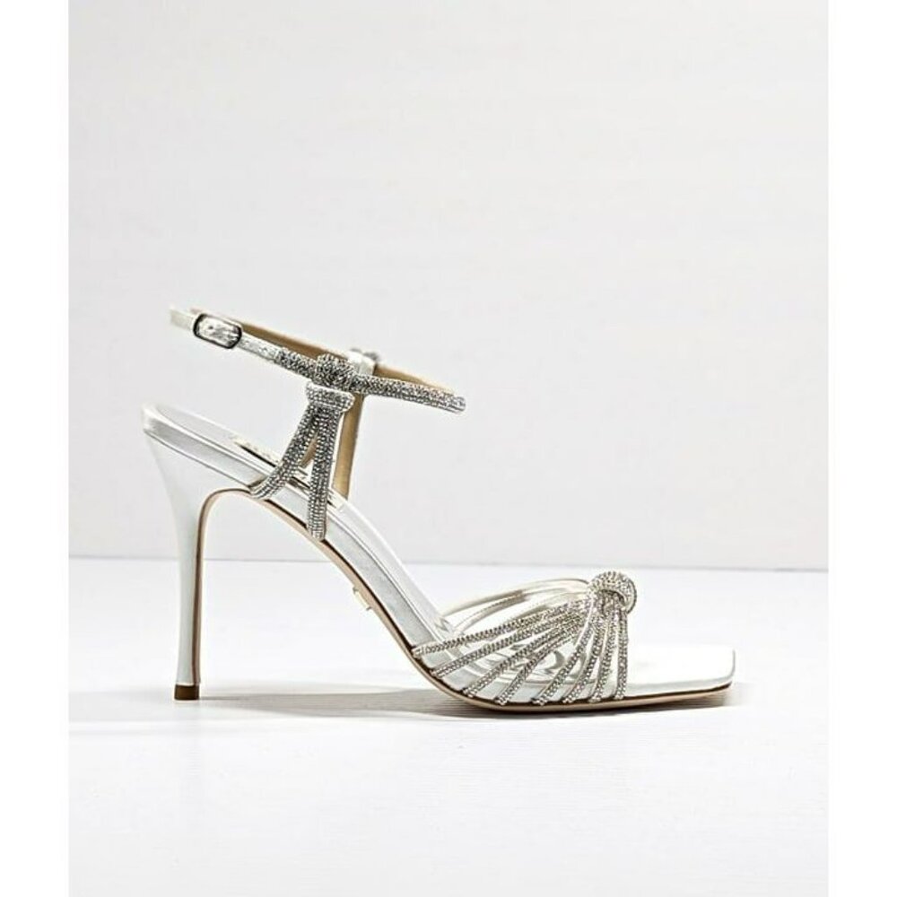 Badgley Mischka Women's Estella Crystal Knot Cocktail Sandals Size 7.5 MSRP $255