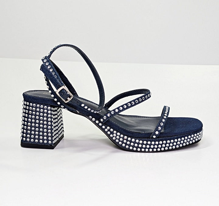 BCBGeneration Lissena-2 Women's Rhinestones Platform Sandal Size 8.5 MSRP $109