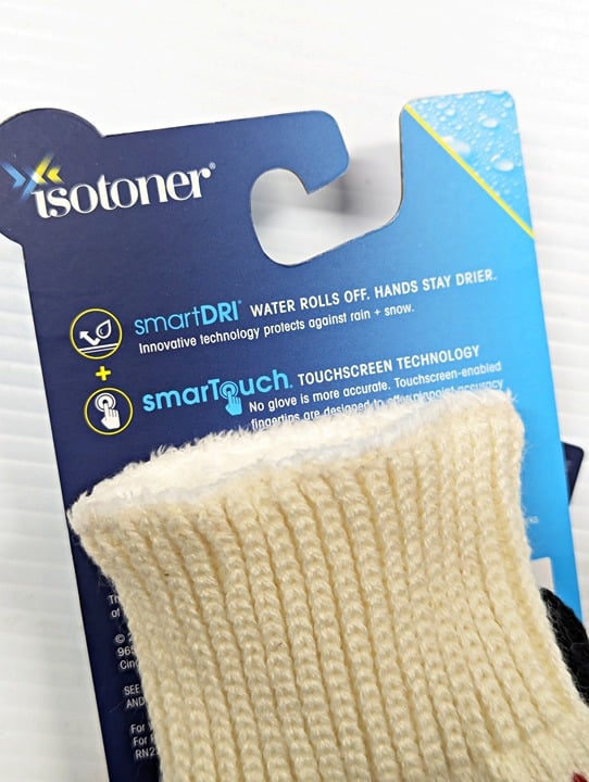 Isotoner Signature Women's Lined Water Repellent Snowflake Gloves O/S (MSRP $42)