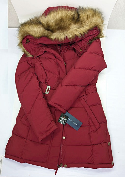 Tommy Hilfiger Women's Faux-Fur-Trim Hooded Puffer Coat Size XS (MSRP $285)