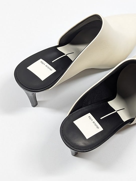 Dolce Vita Women's Camala White Leather High-Heel Mules Size 9.5 (MSRP $150)