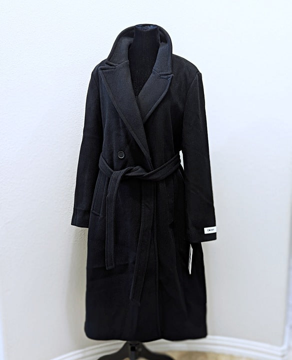 DKNY Petite Notched-Collar Double-Breasted Wrap Coat Size XL 16-18 (MSRP $350)