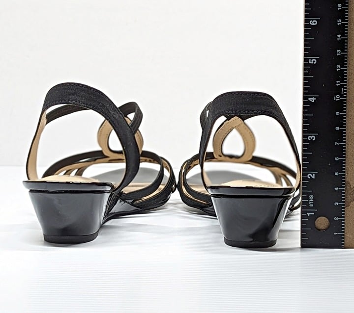 LifeStride Yaya Women's Strappy Wedge Sandals Black Size 10 W (MSRP $70)
