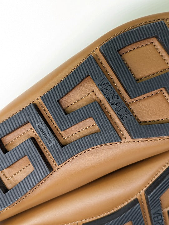 Versace Men's Medusa Coin Biggie Leather Slip On Penny Drivers Size 43 MSRP $775