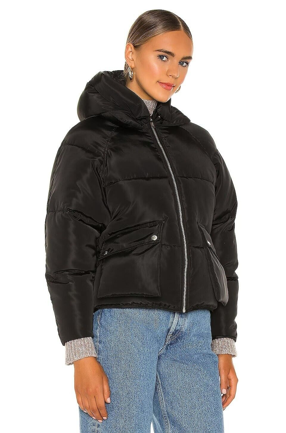 Toast Society Pluto Women's Hood Cold Weather Puffer Jacket Black Size S $239