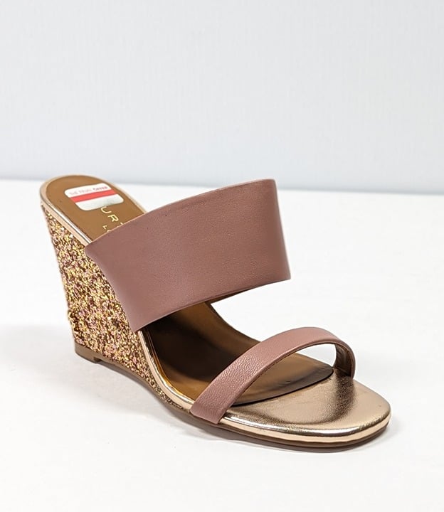 Kurt Geiger London Women's Charing Wedge Sandals Pale Pink Size 36 (MSRP $185)