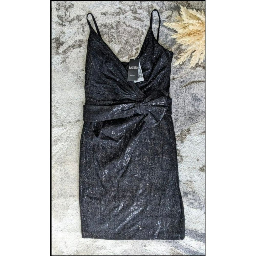 Lauren Ralph Lauren Women's Sleeveless Crossover Dress Size 6 MSRP $145