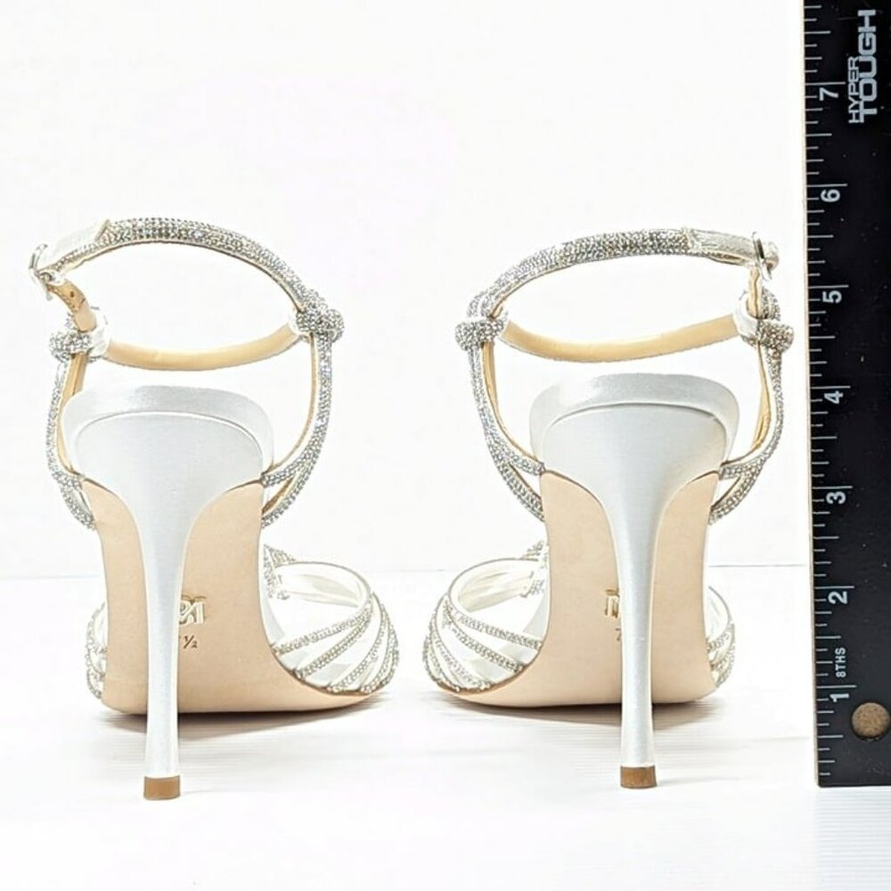 Badgley Mischka Women's Estella Crystal Knot Cocktail Sandals Size 7.5 MSRP $255