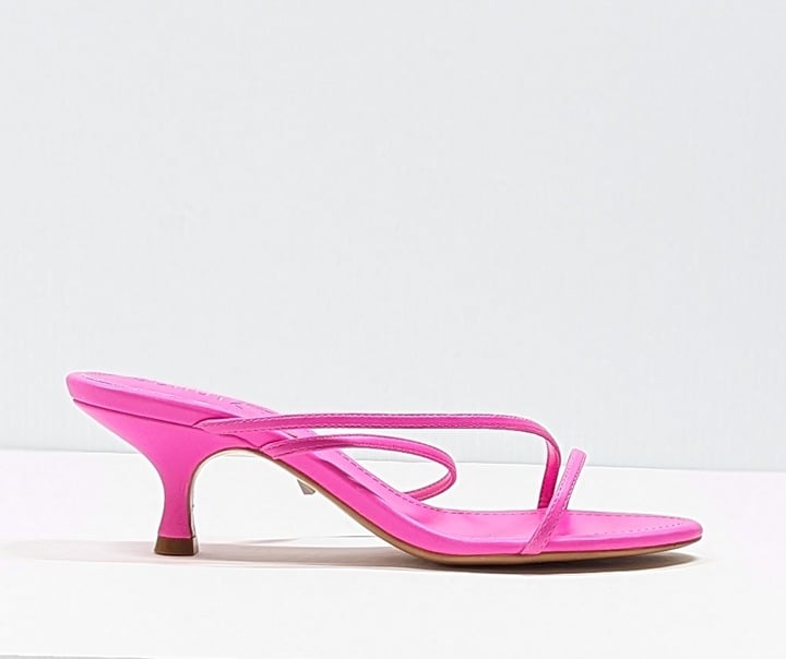 Schutz Women's Evenise Neon Pink Kitten Heel Sandals Size 8 B (MSRP $160)