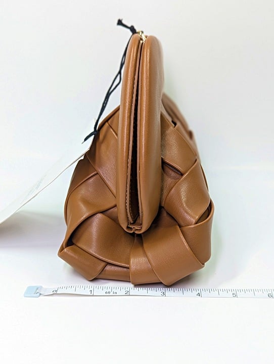 THEMOIRè Tia Women's Flat Toffee Woven Convertible Clutch (MSRP $490)