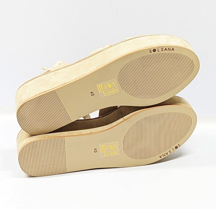 Sol Sana Women's Penelope Flatform Sandal Ecru Suede Stud Size 40 EU (MSRP $170)