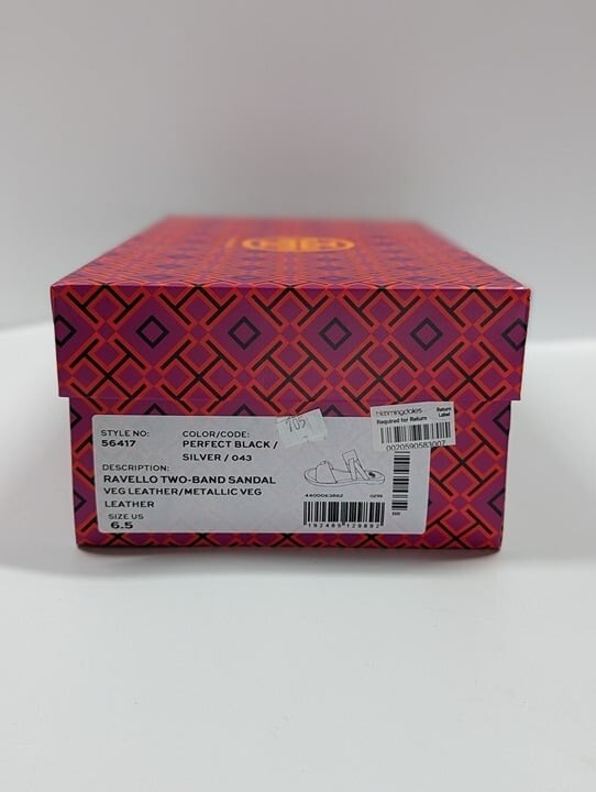Tory Burch Women's RaVello Two-Band Sandal Perfect Black Size 6.5 MSRP $248