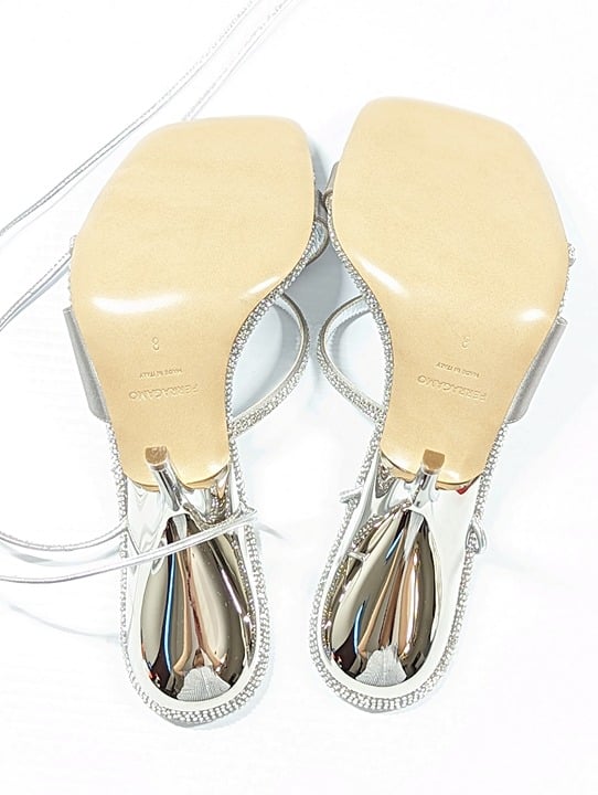 Ferragamo Women's Allegra Embellished High Heel Sandals Size 8 (MSRP $1,450)