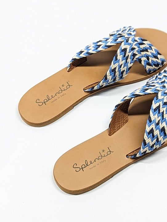 Splendid Women's Sydney Blue Multi Woven Slide Sandal Size 8.5 (MSRP $118)