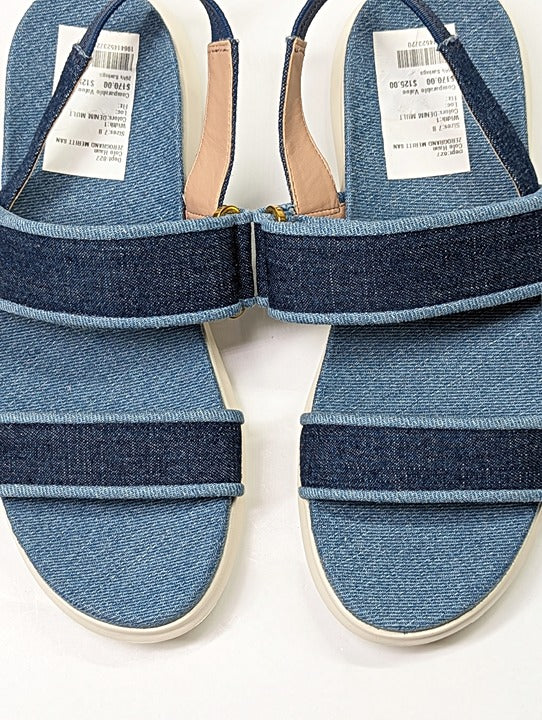 Cole Haan Meritt Women's Zerogrand Denim Platform Sandals Size 7 (MSRP $175)