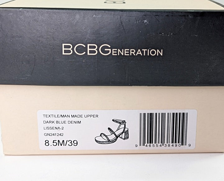BCBGeneration Lissena-2 Women's Rhinestones Platform Sandals Size 8.5 MSRP $109