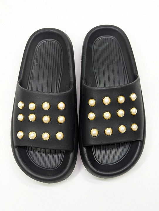 Kenneth Cole New York Mello Eva Pearl Women's Slide Sandals Size 9 (MSRP $55)