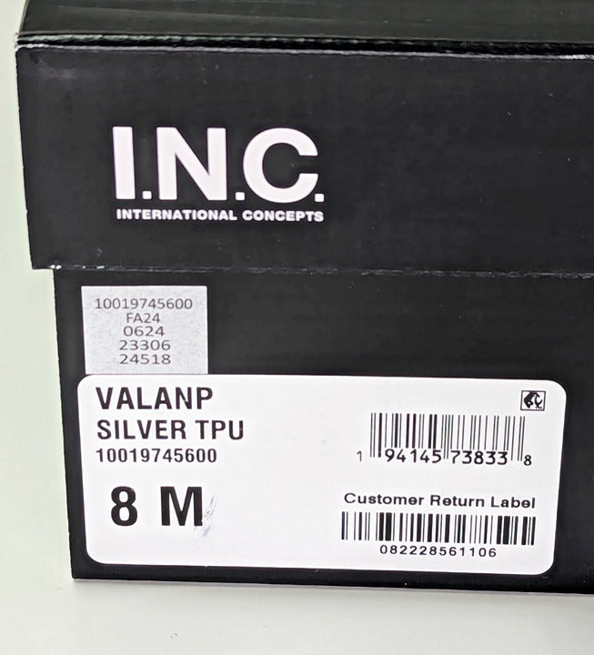 I.N.C. International Concepts Valan Silver Triple Straps Flats Size 8 MSRP $80