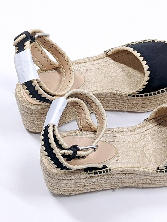 Pour La Victoire Women's Ria Suede & Raffia Platform Sandals Size 10 (MSRP $245)