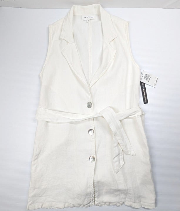 Bella Dahl Women's White Linen Belted Blazer Dress Size XS (MSRP $245)