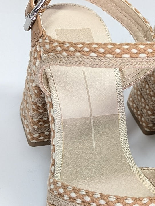 Dolvce Vita Amira Women's Natural Woven Platform Sandal Size 9 (MSRP $140)