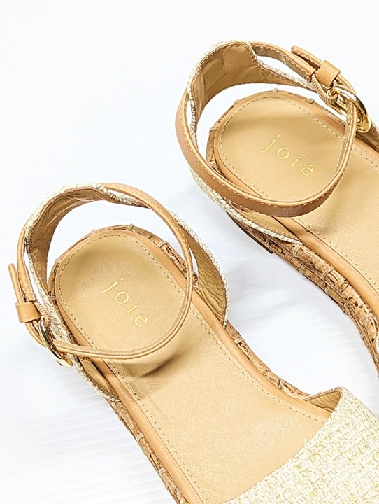 Joie Romanna Women's Ankle Strap Platform Sandals Natural Size 7.5 (MSRP $228)