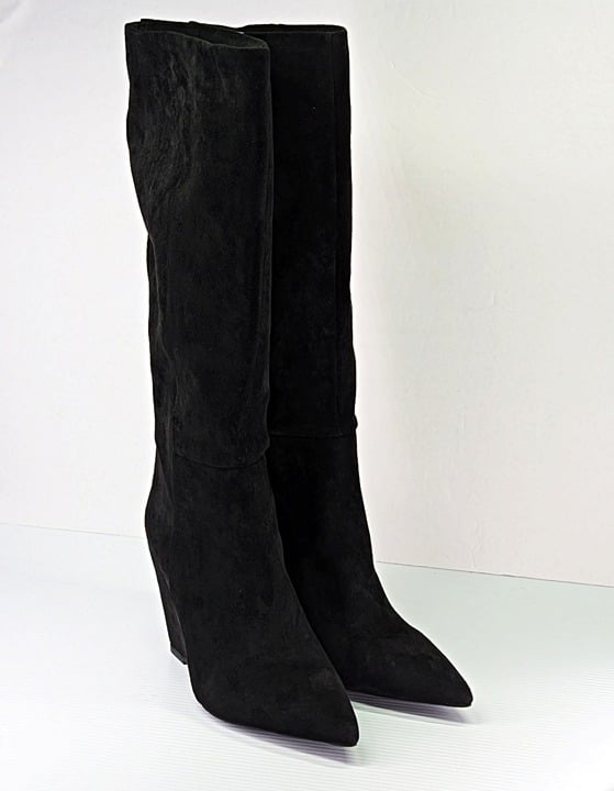Jeffrey Campbell Women's Katerina Wedge Heel Boots Black Suede Size 10 MSRP $275