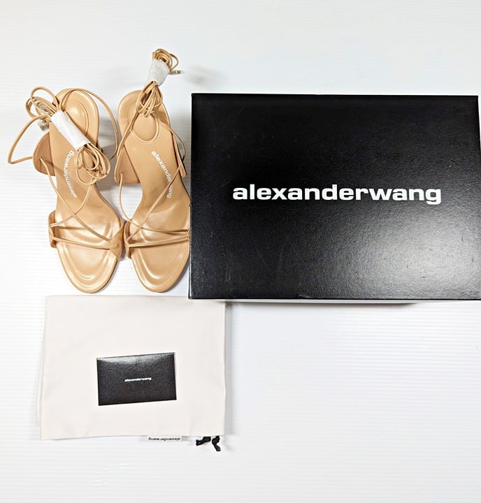 Alexander Wang Women's Lucienne 105 Ankle Tie Heel Sandals Size 36.5 (MSRP $595)