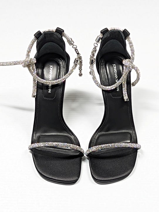 Jonathan Simkhai Dalton Women's Crystal Knot Black Sandal Size 36 EU (MSRP $595)