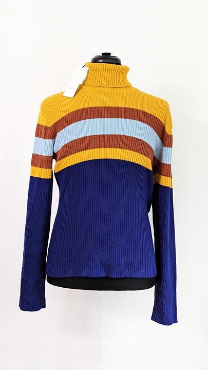 Gucci Men's Wool Multi Striped Turtleneck Sweater Size XL (MSRP $980)